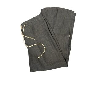 Willi Smith 100% Linen Drawstring Cropped Wide Leg pants Women's Size 12